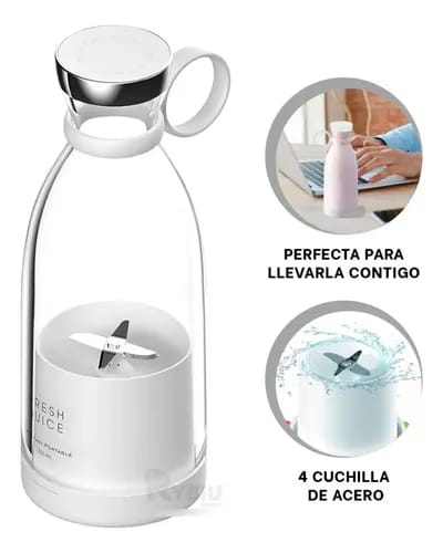 Botella licuadora portátil recargable